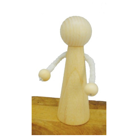 Pion poupée, peg doll en bois à decorer, 9cm