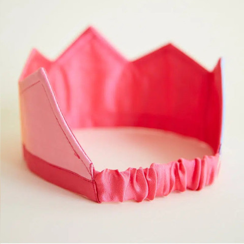 Couronne en soie reversible arc en ciel/rose