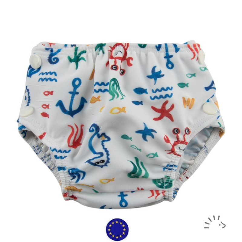 Couche piscine under sea, maillot de bain lavable bébé anti fuite popolini