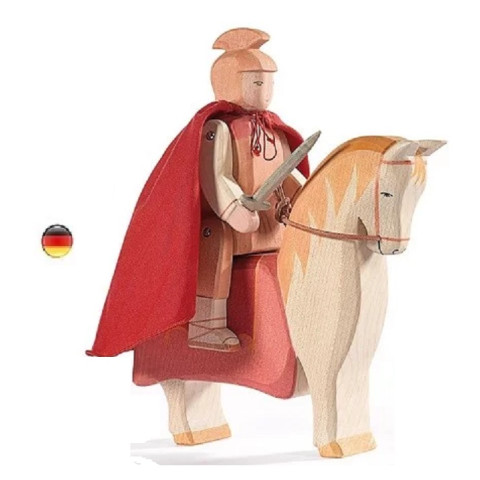Saint Martin et son cheval, figurine jouet en bois pour table de saison steiner waldorf. de ostheimer