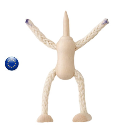 corps de poupée articulée en corde en bois, jouet creatif ecologique de meaningful crafts