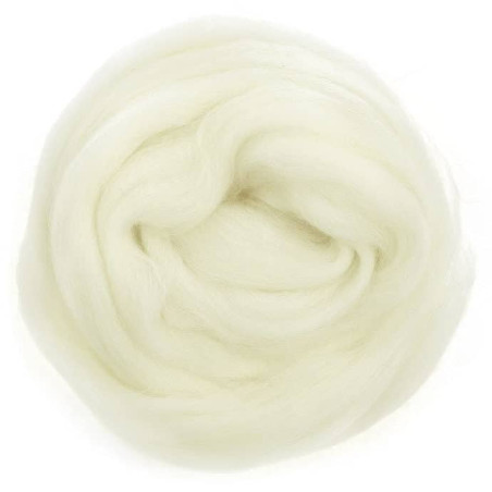 Laine cardée woolly blanc, mèche peignée bio féérique meaningfull crafts