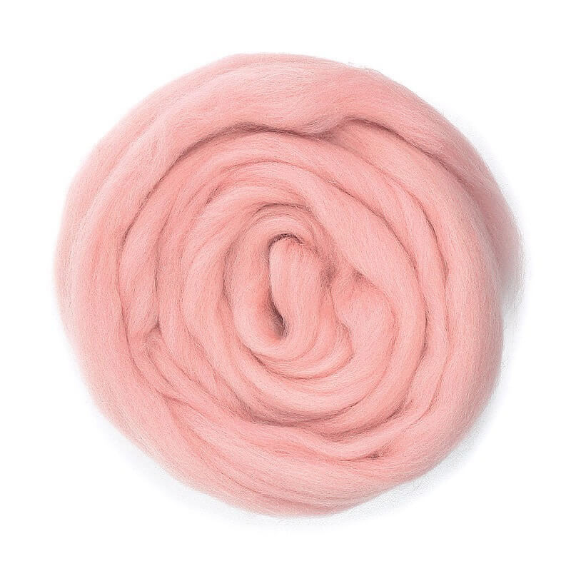 Laine cardée rose, mèche peignée bio féérique meaningfull crafts