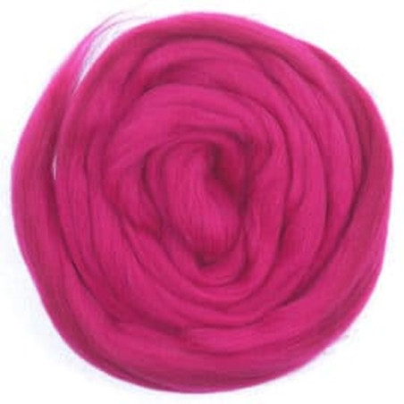 Laine cardée rose fushia, mèche peignée bio féérique meaningfull crafts