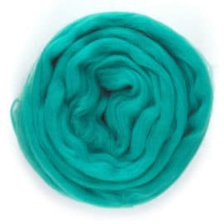 Laine cardée bleu turquoise, mèche peignée bio féérique meaningfull crafts