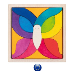 Puzzle creatif papillon mariposa, 15 pieces pour construire, imaginer et assembler, jouet en bois de goki