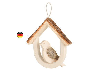 Mobile suspension nichoir oiseau en bois clair pour decoration waldfabrik