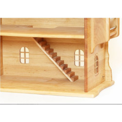 Maison de poupée avec portes, en bois