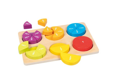 Jeu des cercles des fractions, apprendre les maths avec ce jeu en bois de goki