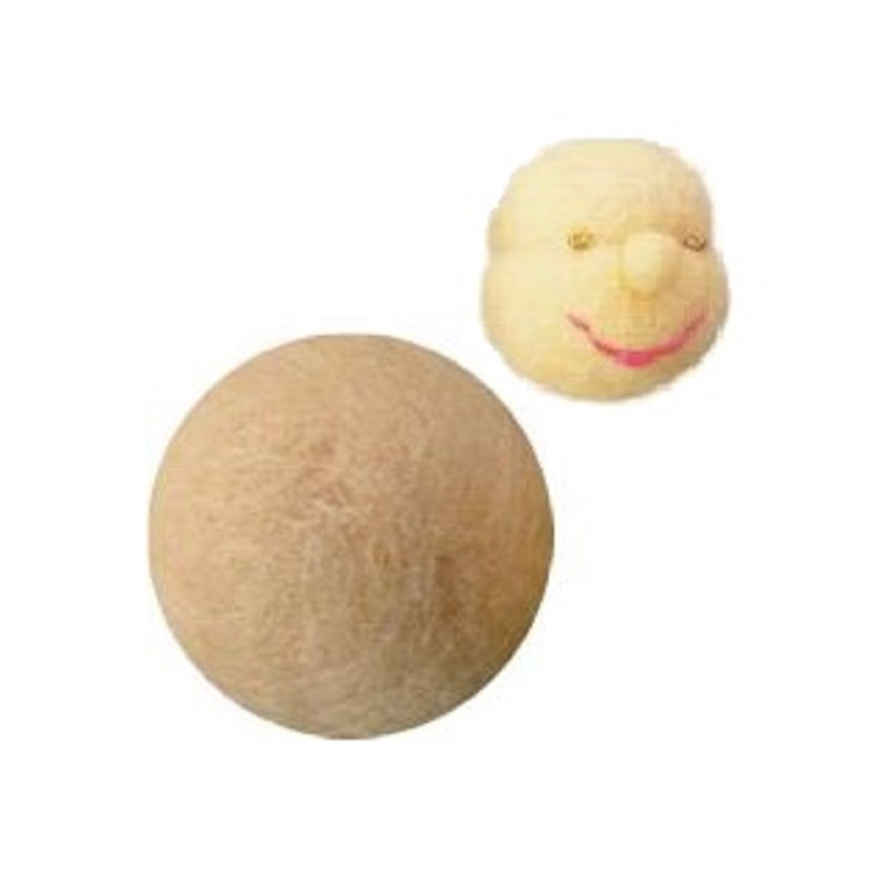 Boule de laine feutree pour tête de poupee waldorf Boule de laine feutree pour tête de poupee waldorf