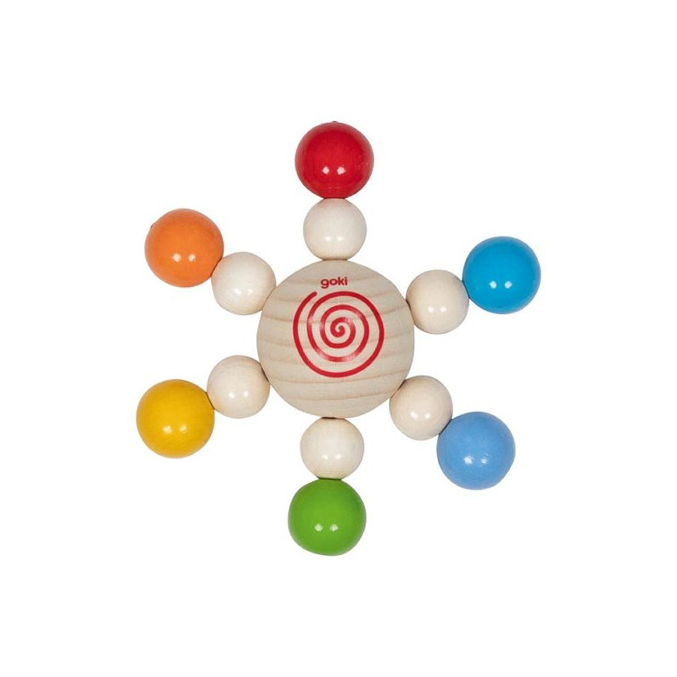 Hochet toupie de perles, jouet ecologique et ethique Heimess de goki Hochet toupie de perles, jouet ecologique et ethique Heimess de goki