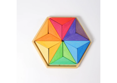 grand Puzzle Etoile complémentaire, mandala jouet en bois, waldorf steiner montessori Grimm's