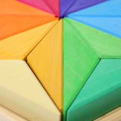 grand Puzzle Etoile complémentaire, mandala jouet en bois, waldorf steiner montessori Grimm's