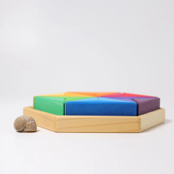 grand Puzzle Etoile complémentaire, mandala jouet en bois, waldorf steiner montessori Grimm's